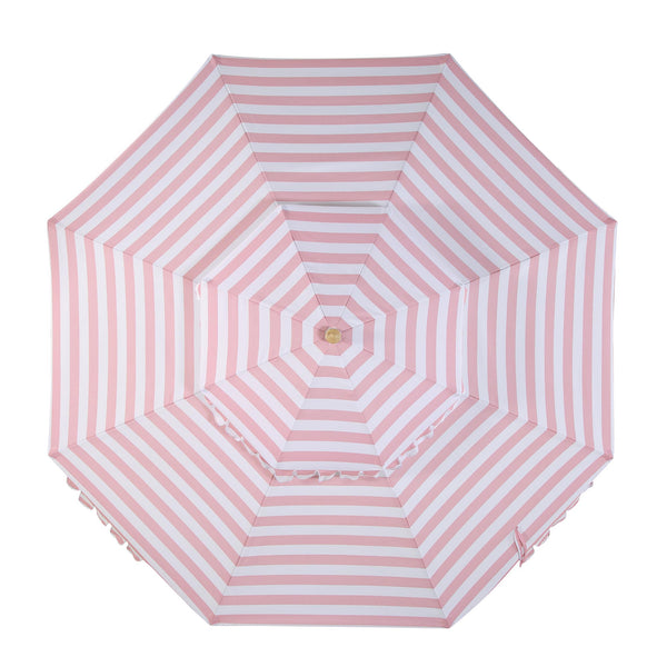 Fabienne Pink and White Striped 3M Double Top Crank and Tilt Parasol - daals