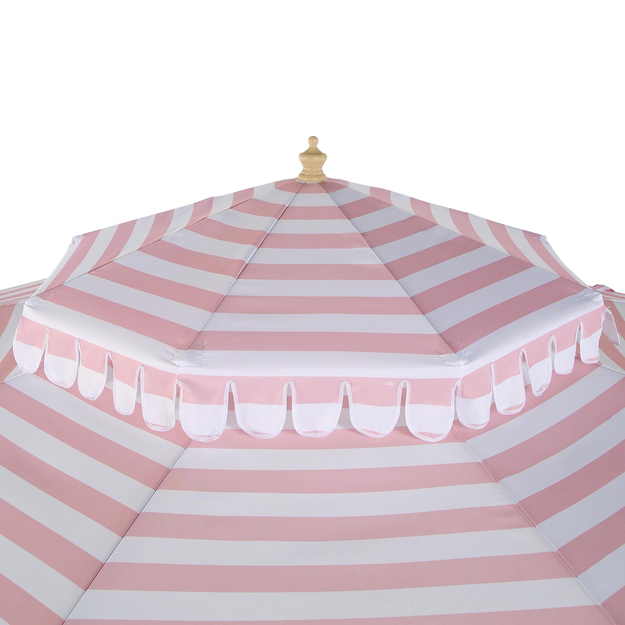 Fabienne Pink and White Striped 3M Double Top Crank and Tilt Parasol