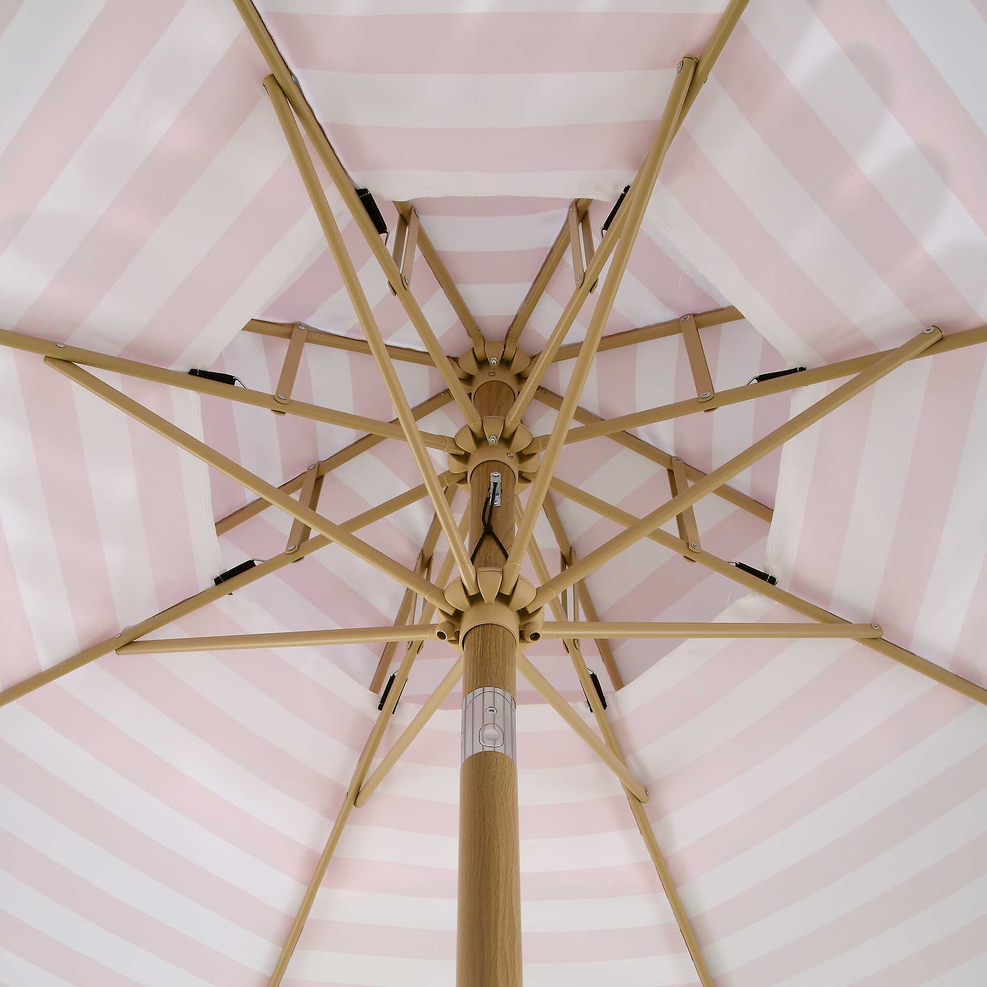Fabienne Pink and White Striped 3M Double Top Crank and Tilt Parasol