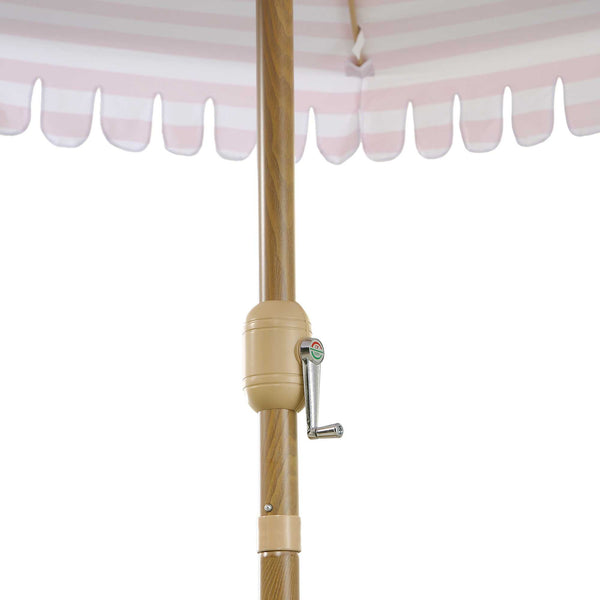 Fabienne Pink and White Striped 3M Double Top Crank and Tilt Parasol - daals
