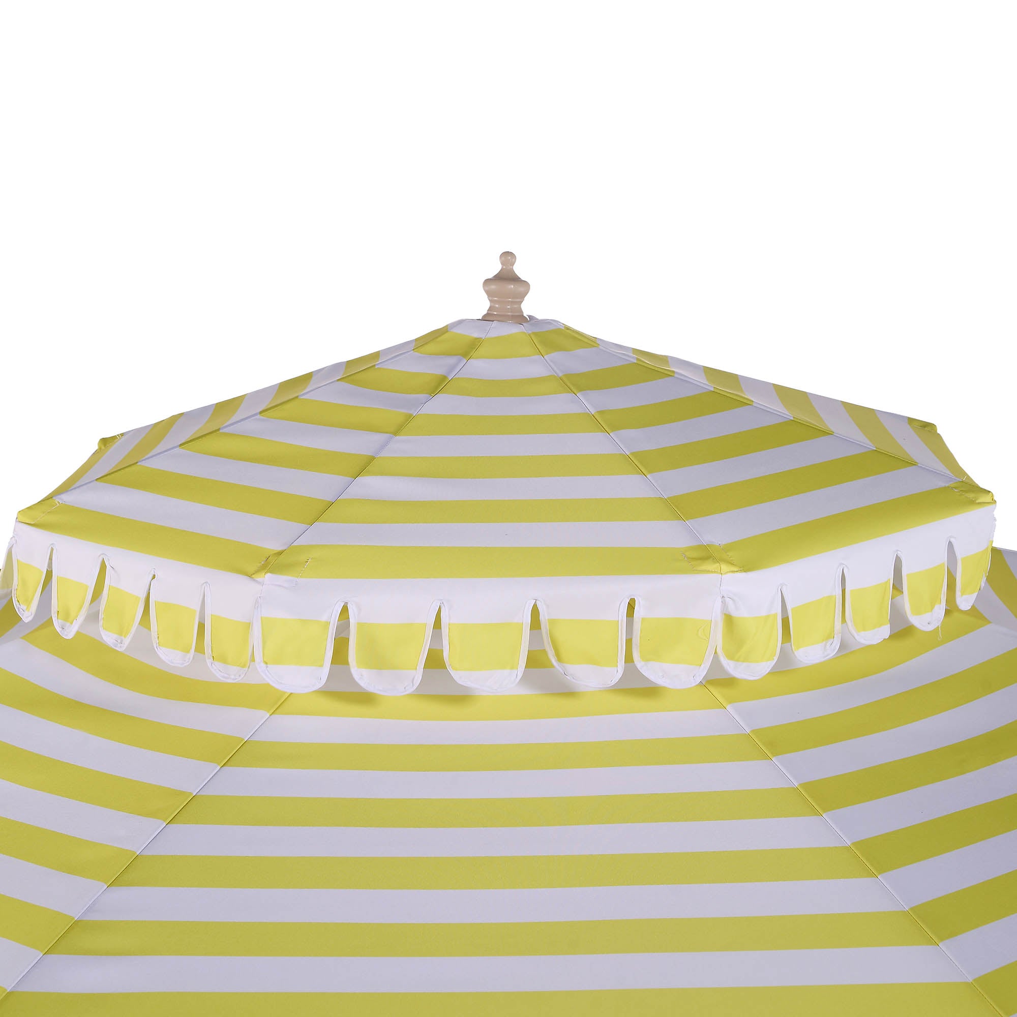 Fabienne Yellow and White Striped 3M Double Top Crank and Tilt Parasol