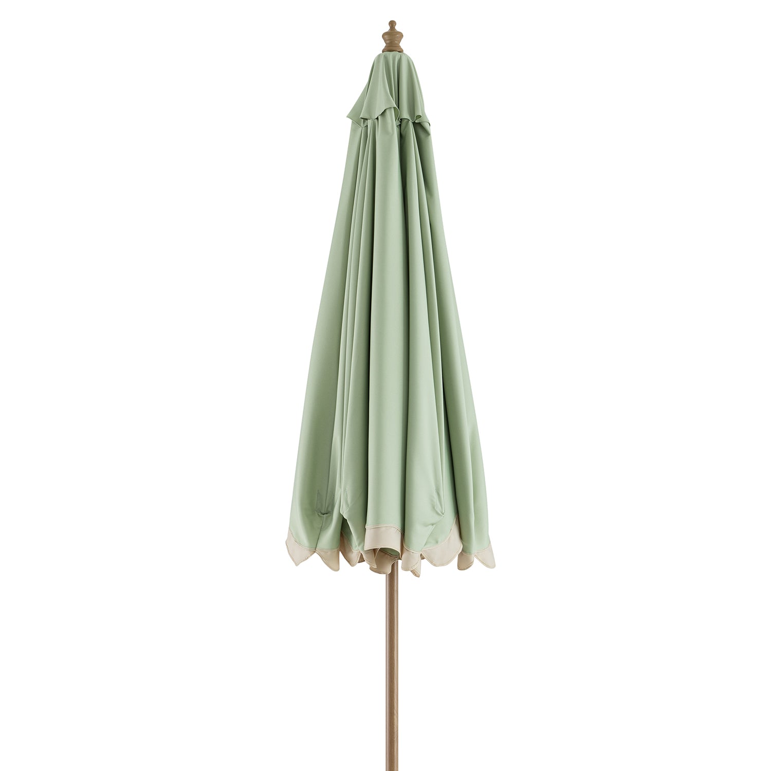Colette Riviera Scalloped Garden Tilt Parasol, Celadon Green and Beige