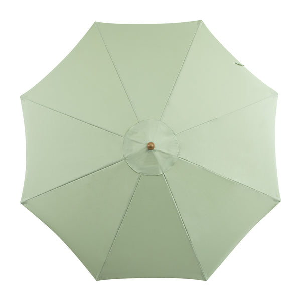 Colette Riviera Scalloped Garden Tilt Parasol, Celadon Green and Beige - daals