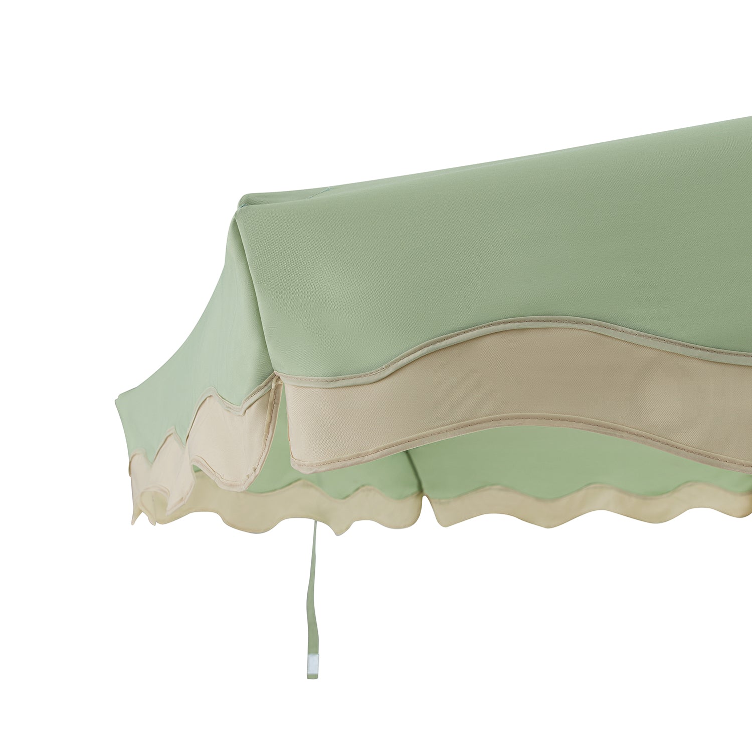 Colette Riviera Scalloped Garden Tilt Parasol, Celadon Green and Beige