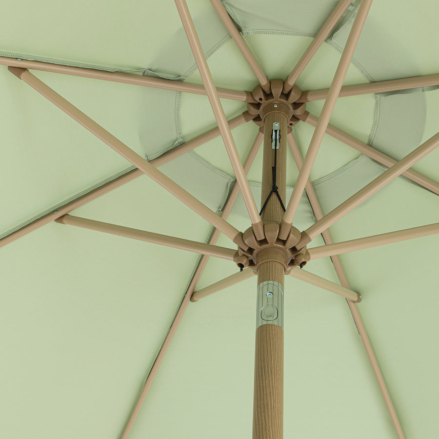 Colette Riviera Scalloped Garden Tilt Parasol, Celadon Green and Beige