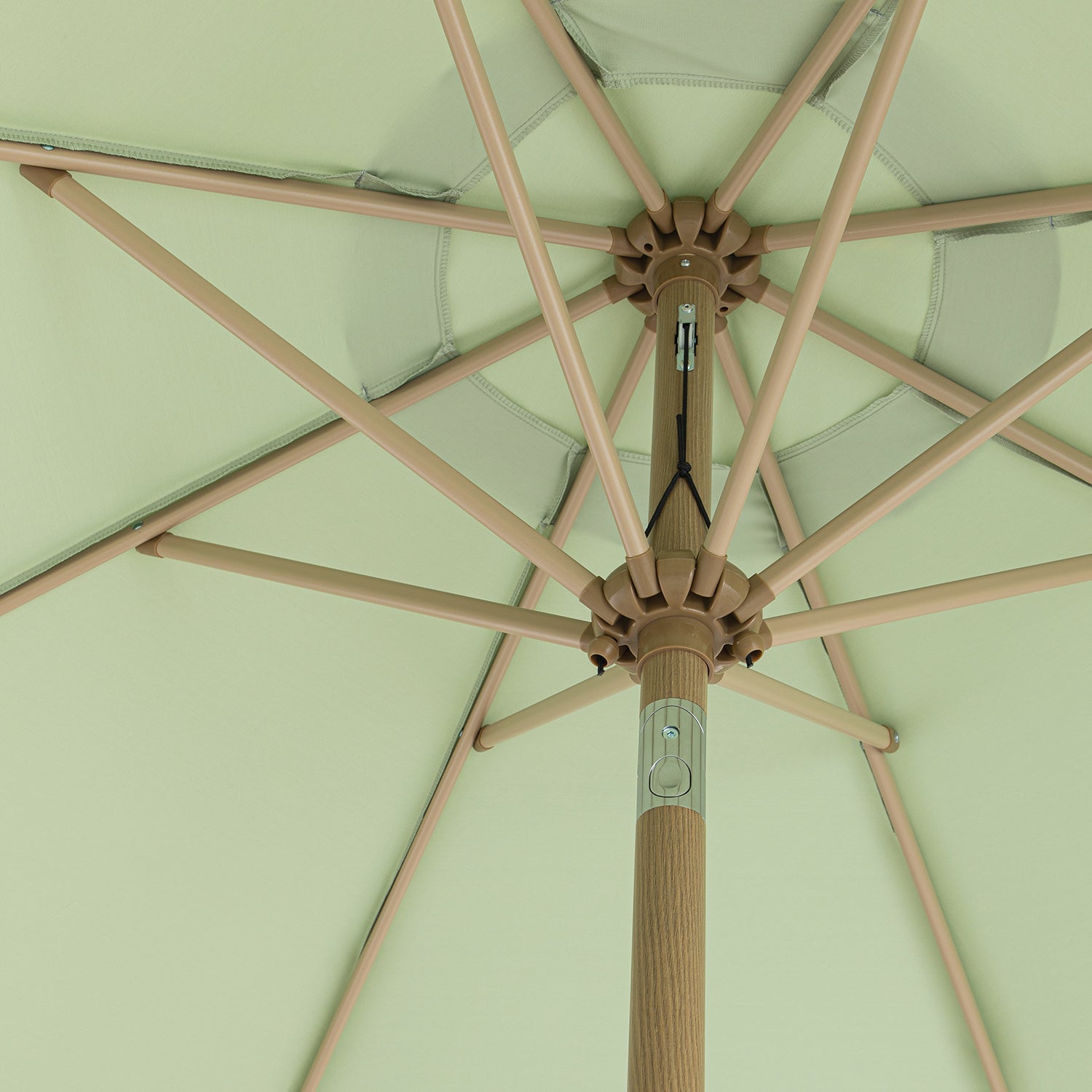 Colette Riviera Scalloped Garden Tilt Parasol, Celadon Green and Beige