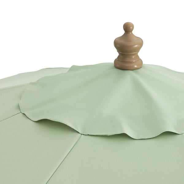 Colette Riviera Scalloped Garden Tilt Parasol, Celadon Green and Beige - daals