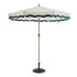 Colette Riviera Scalloped Garden Tilt Parasol, Ivory and Largo Blue - daals