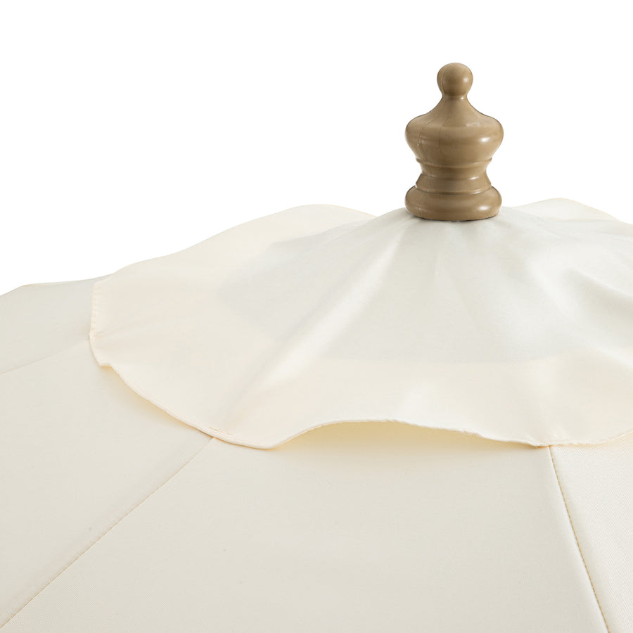 Colette Riviera Scalloped Garden Tilt Parasol, Ivory and Largo Blue - daals