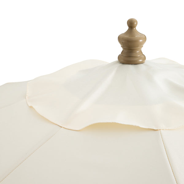 Colette Riviera Scalloped Garden Tilt Parasol, Ivory and Largo Blue - daals