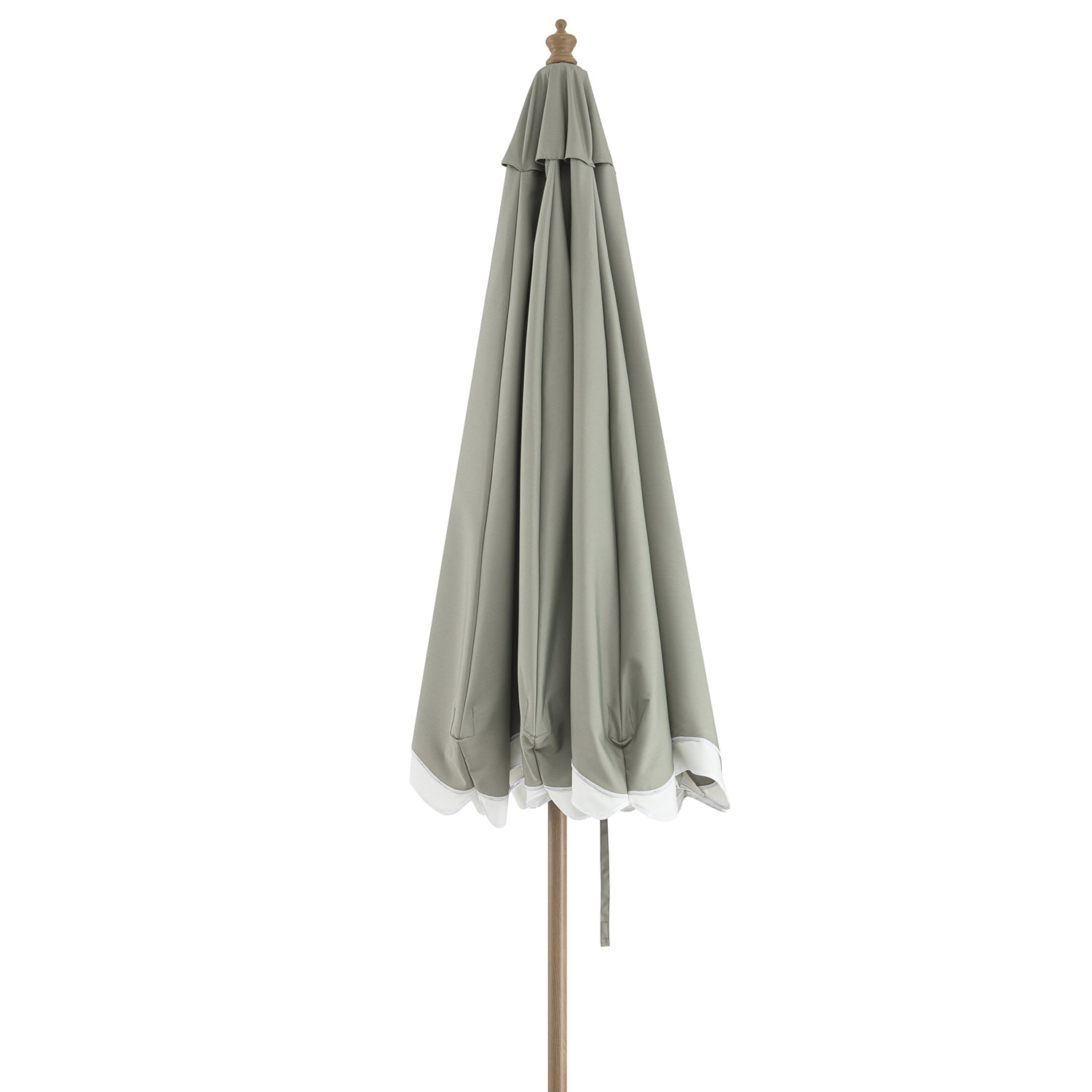 Colette Riviera Scalloped Garden Tilt Parasol, Stone and White