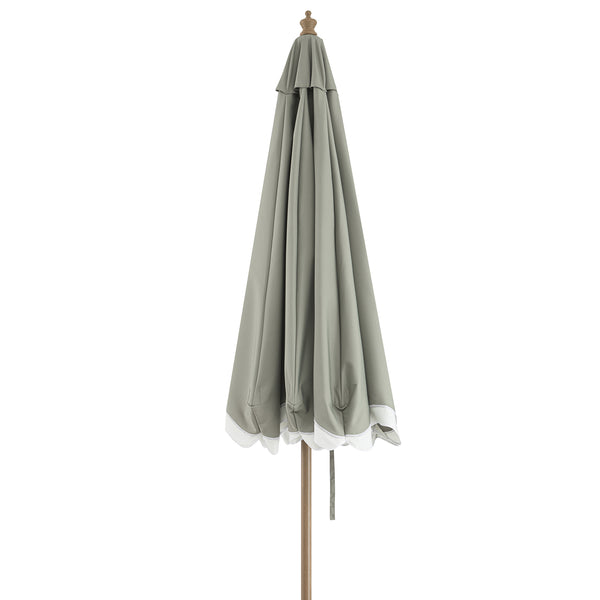 Colette Riviera Scalloped Garden Tilt Parasol, Stone and White - daals