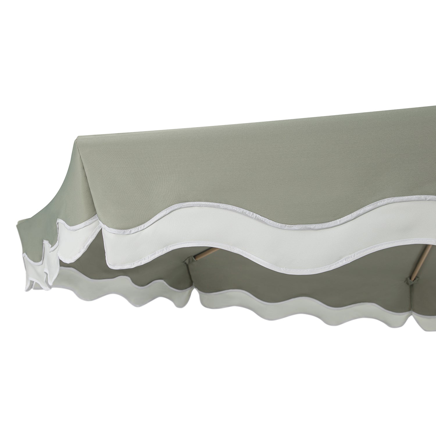 Colette Riviera Scalloped Garden Tilt Parasol, Stone and White
