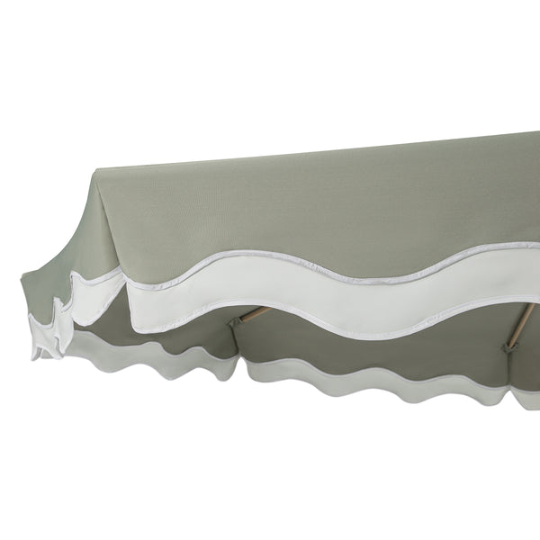 Colette Riviera Scalloped Garden Tilt Parasol, Stone and White - daals