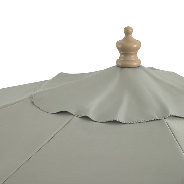 Colette Riviera Scalloped Garden Tilt Parasol, Stone and White - daals
