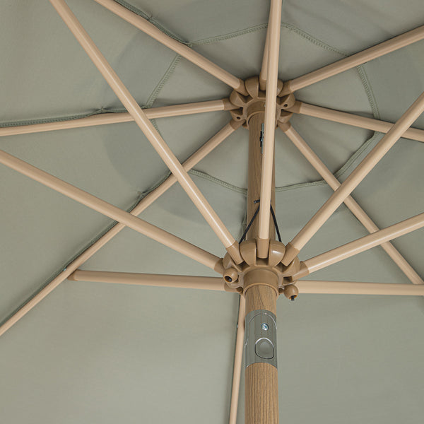 Colette Riviera Scalloped Garden Tilt Parasol, Stone and White - daals