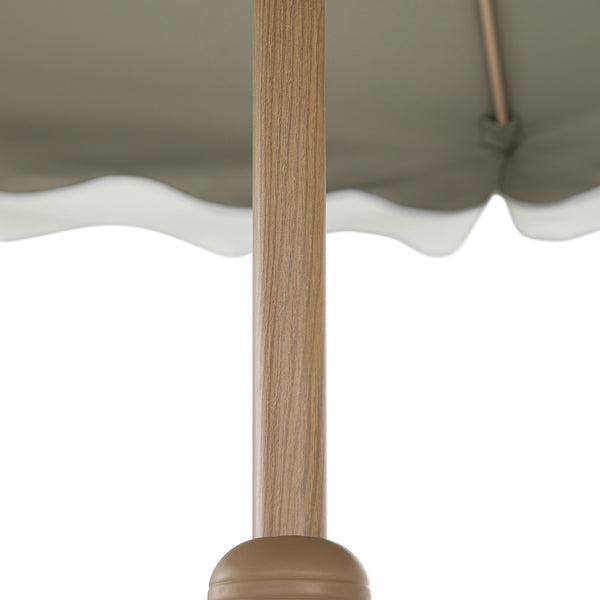 Colette Riviera Scalloped Garden Tilt Parasol, Stone and White - daals