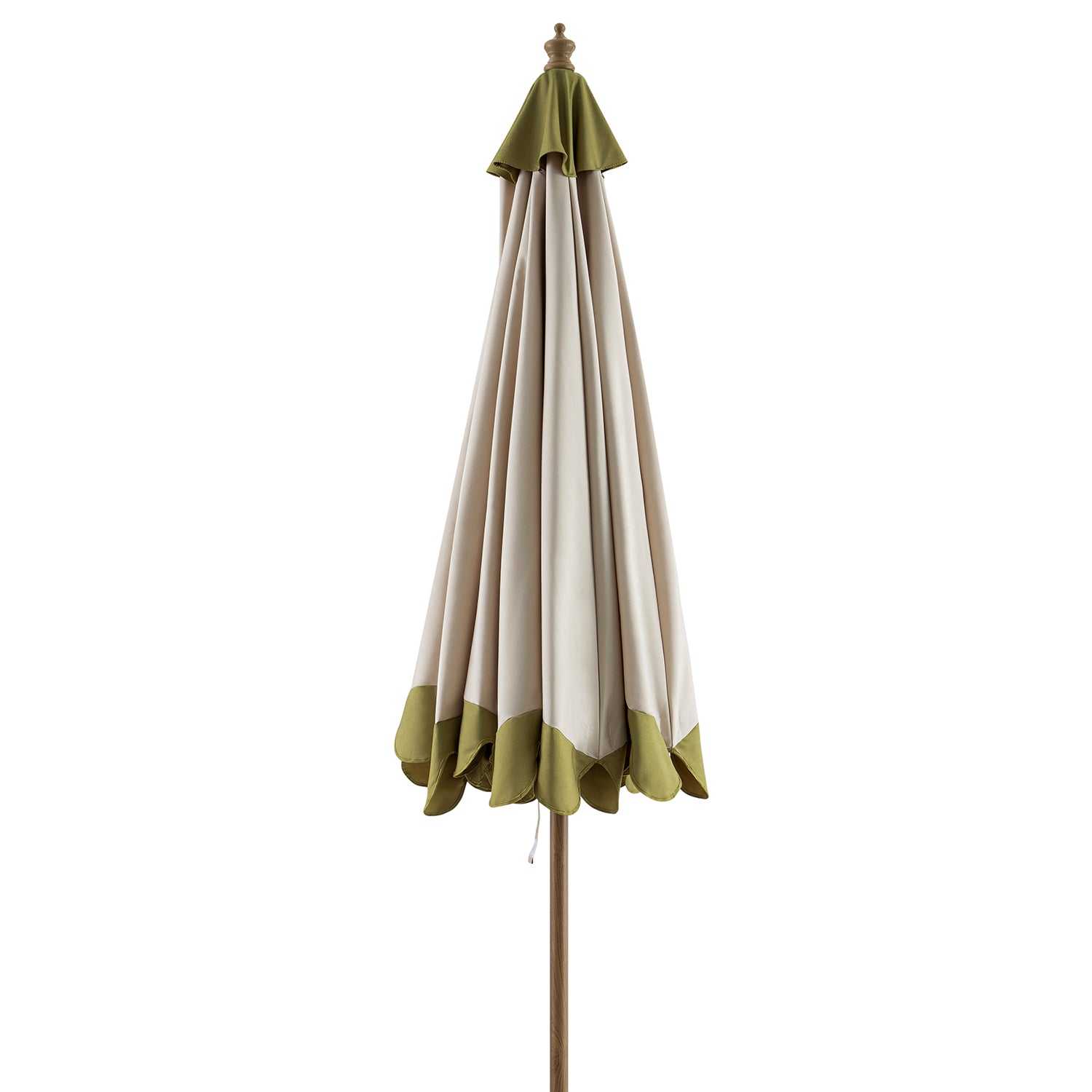 Margaux Scalloped Garden Tilt Parasol, Fig Leaf and Beige
