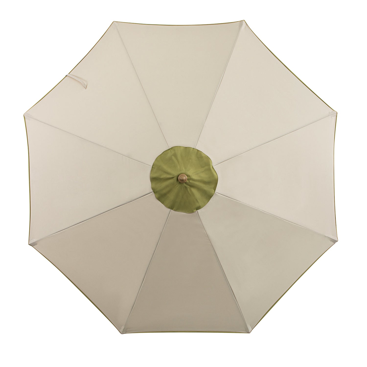 Margaux Scalloped Garden Tilt Parasol, Fig Leaf and Beige