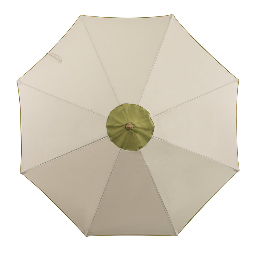Margaux Scalloped Garden Tilt Parasol, Fig Leaf and Beige