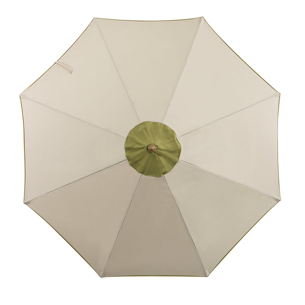 Margaux Scalloped Garden Tilt Parasol, Fig Leaf and Beige - daals