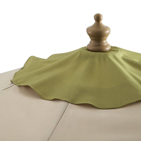 Margaux Scalloped Garden Tilt Parasol, Fig Leaf and Beige - daals