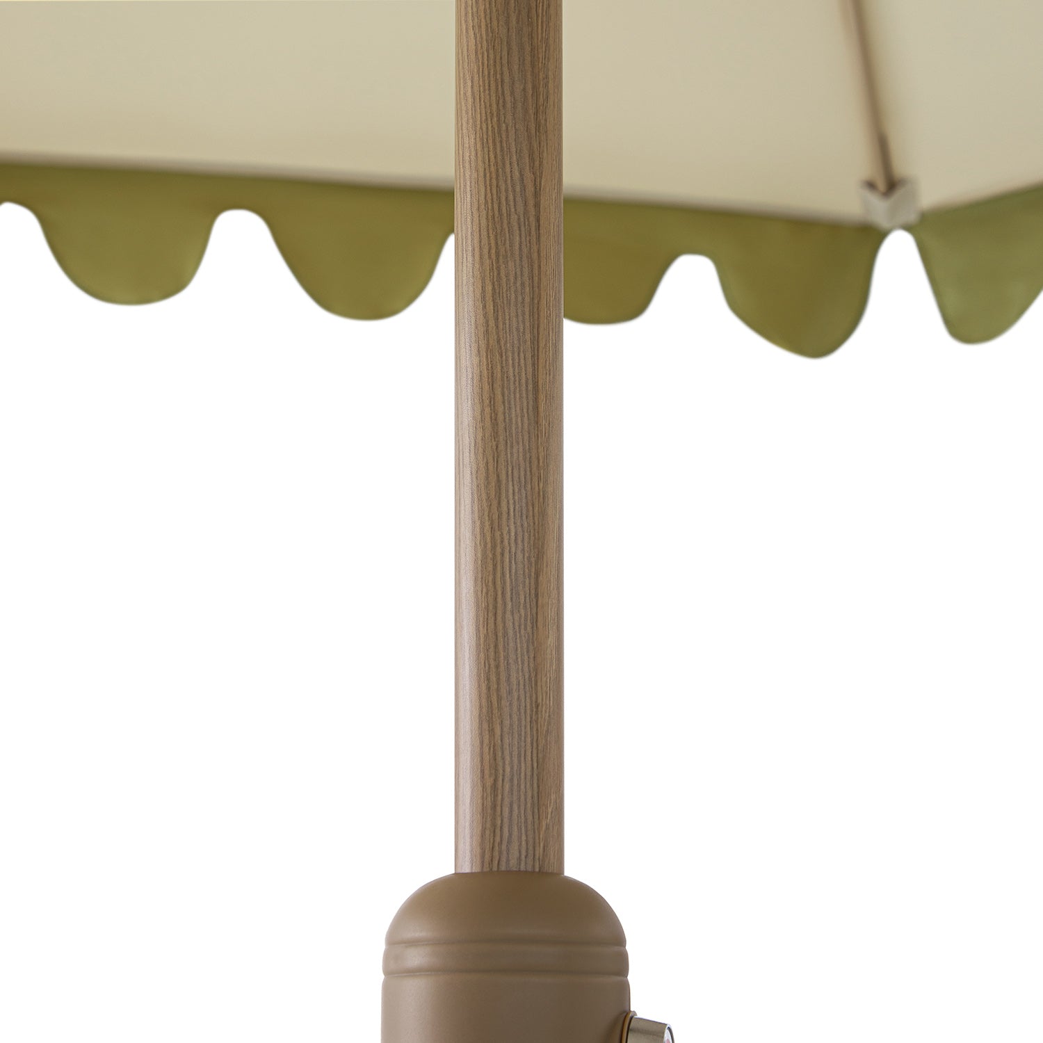 Margaux Scalloped Garden Tilt Parasol, Fig Leaf and Beige