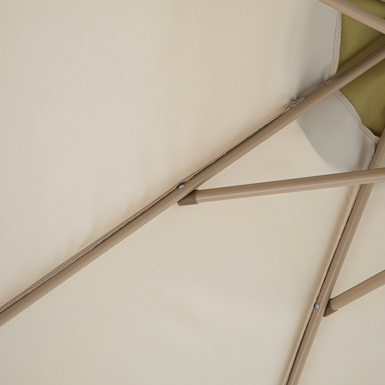 Margaux Scalloped Garden Tilt Parasol, Fig Leaf and Beige