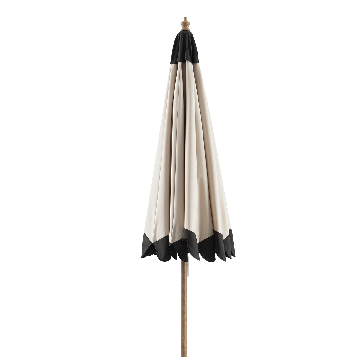 Margaux Scalloped Garden Tilt Parasol, Licorice and Beige
