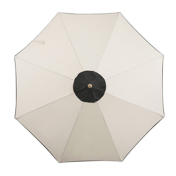 Margaux Scalloped Garden Tilt Parasol, Licorice and Beige - daals