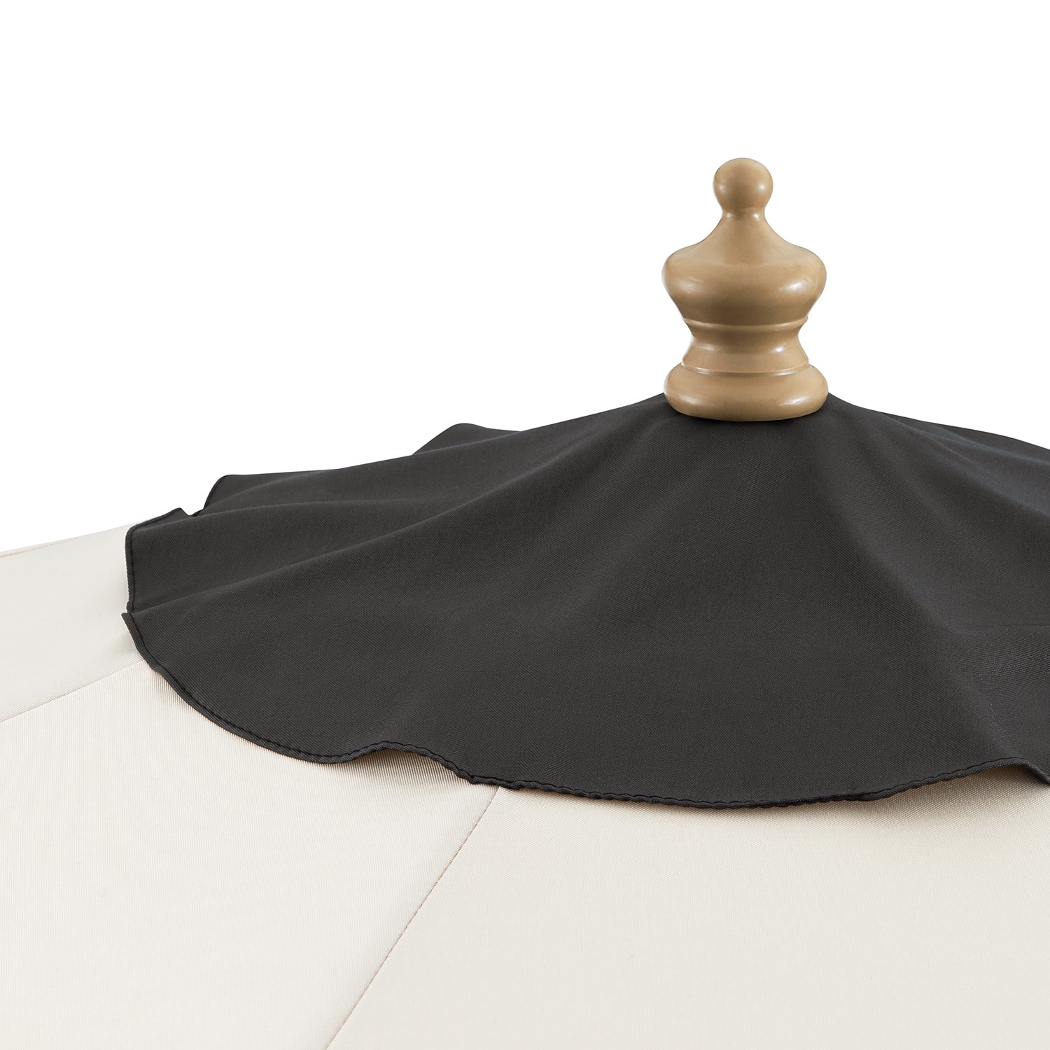 Margaux Scalloped Garden Tilt Parasol, Licorice and Beige