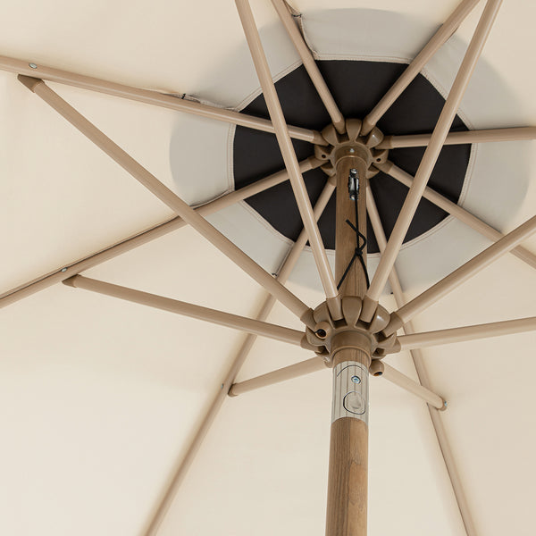 Margaux Scalloped Garden Tilt Parasol, Licorice and Beige - daals