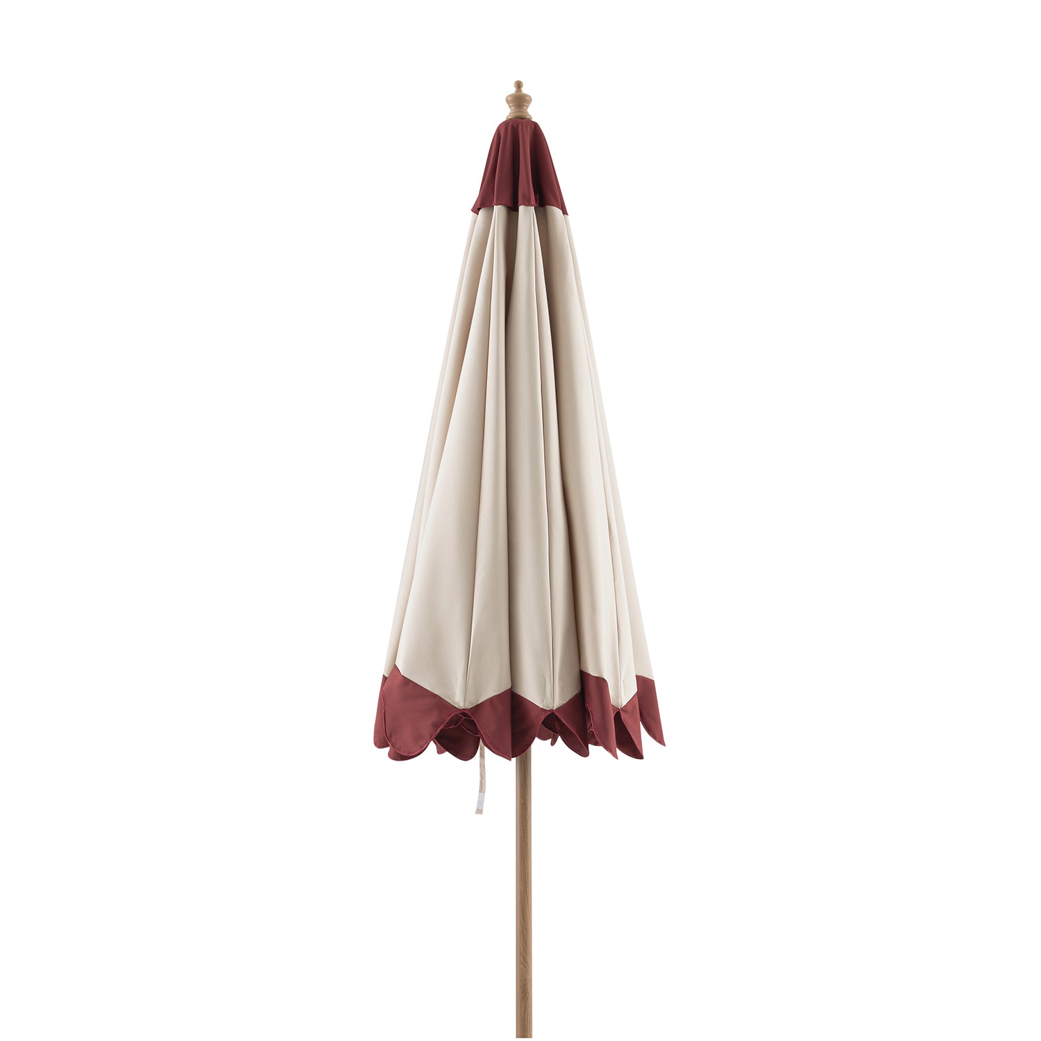 Margaux Scalloped Garden Tilt Parasol, Redcurrant and Beige