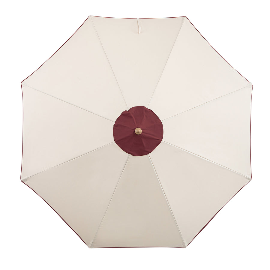 Margaux Scalloped Garden Tilt Parasol, Redcurrant and Beige