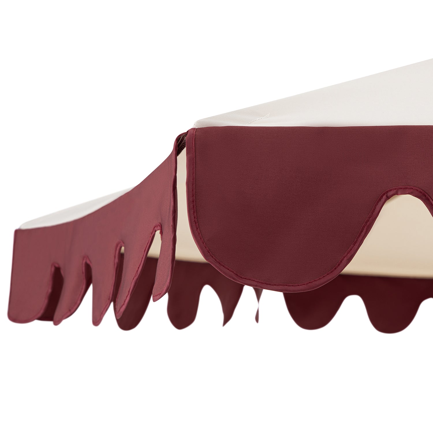 Margaux Scalloped Garden Tilt Parasol, Redcurrant and Beige