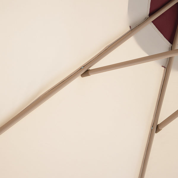 Margaux Scalloped Garden Tilt Parasol, Redcurrant and Beige - daals