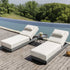Pedra Rope and Aluminium Outdoor Sun Lounger and Side Table Set, Grey - daals