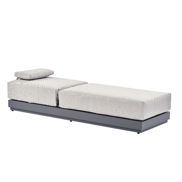 Pedra Rope and Aluminium Outdoor Sun Lounger and Side Table Set, Grey