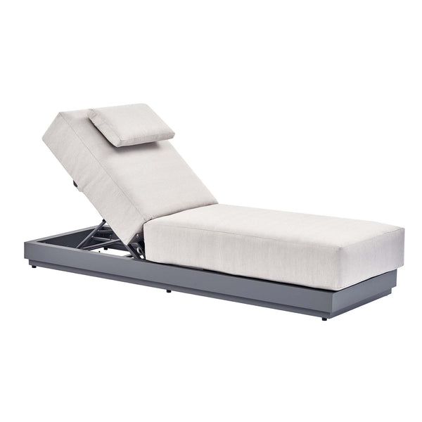 Pedra Rope and Aluminium Outdoor Sun Lounger, Grey