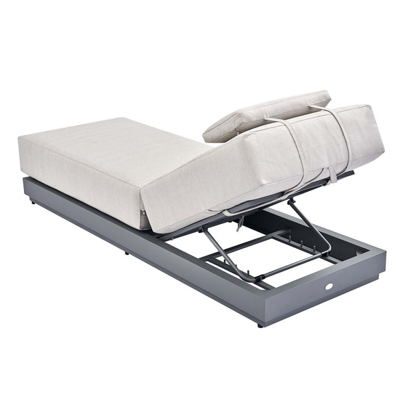 Pedra Rope and Aluminium Outdoor Sun Lounger, Grey