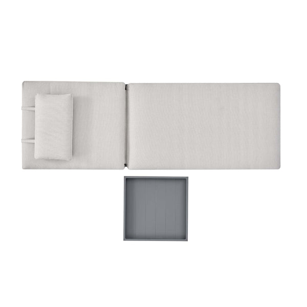 Pedra Rope and Aluminium Outdoor Sun Lounger, Grey