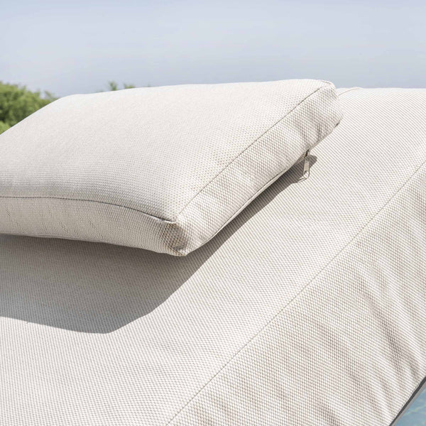 Pedra Rope and Aluminium Outdoor Sun Lounger, Grey