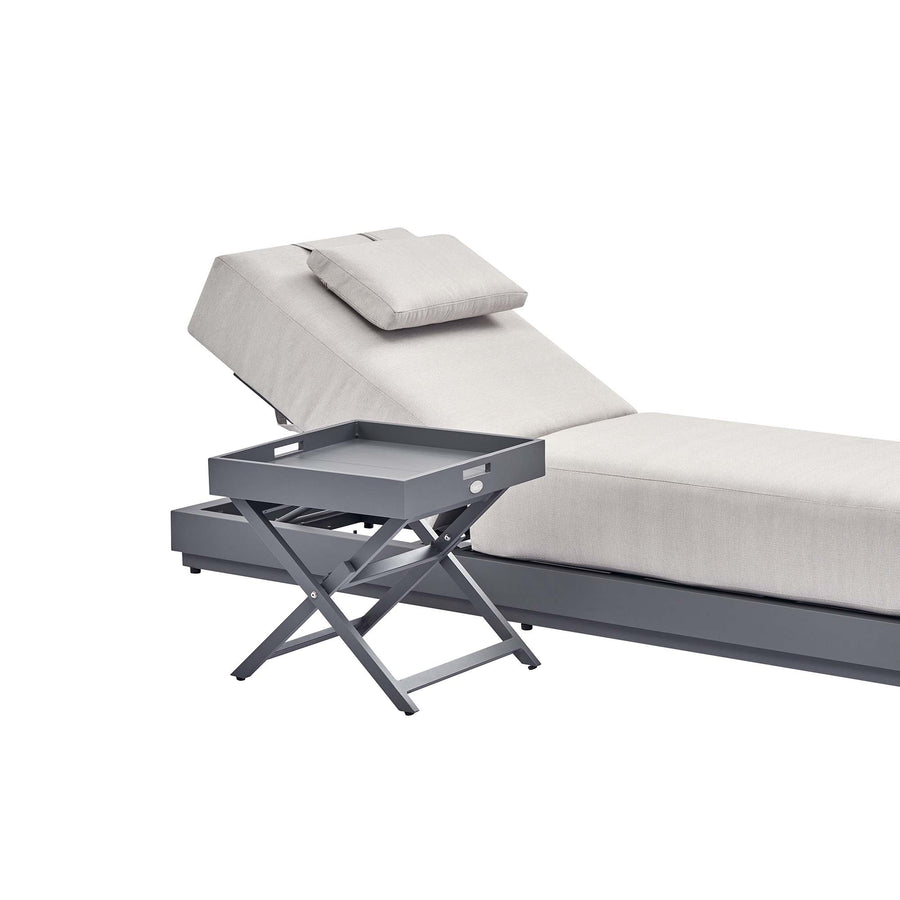 Pedra Aluminium Outdoor Side Tray Table, Grey