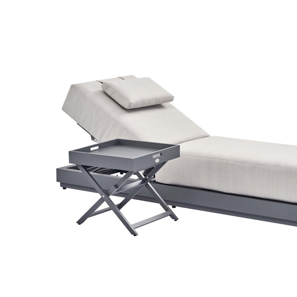 Pedra Aluminium Outdoor Side Tray Table, Grey