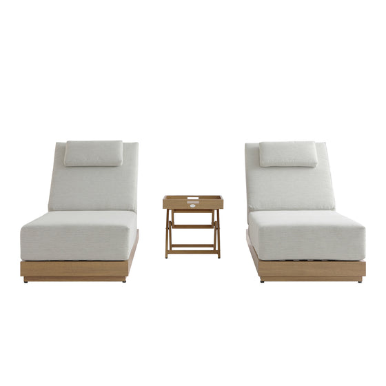 Pedra Rope and Aluminium Outdoor Sun Lounger and Side Table Set, Natural