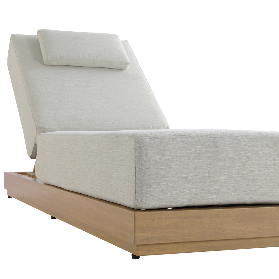 Pedra Rope and Aluminium Outdoor Sun Lounger and Side Table Set, Natural