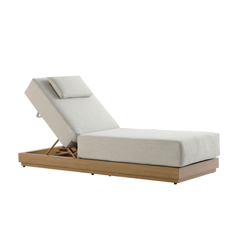 Pedra Rope and Aluminium Outdoor Sun Lounger, Natural