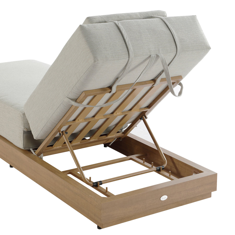 Pedra Rope and Aluminium Outdoor Sun Lounger, Natural