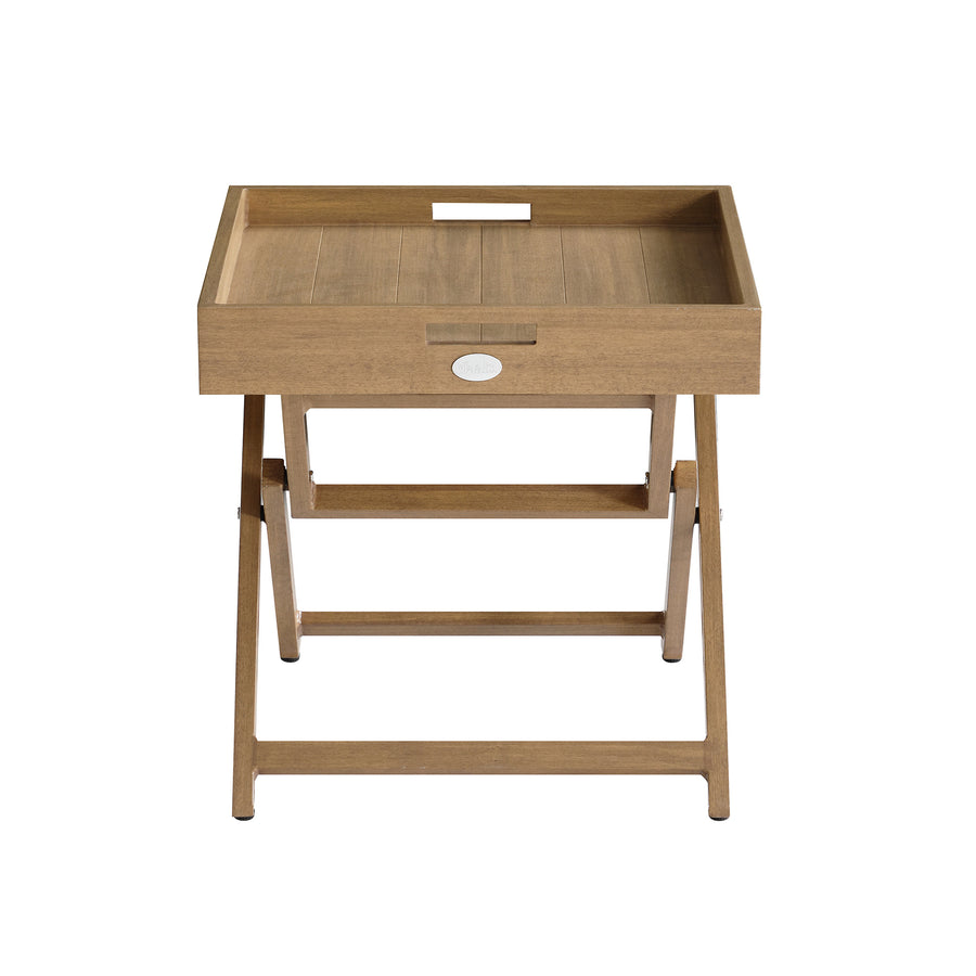 Pedra Aluminium Outdoor Side Tray Table, Natural