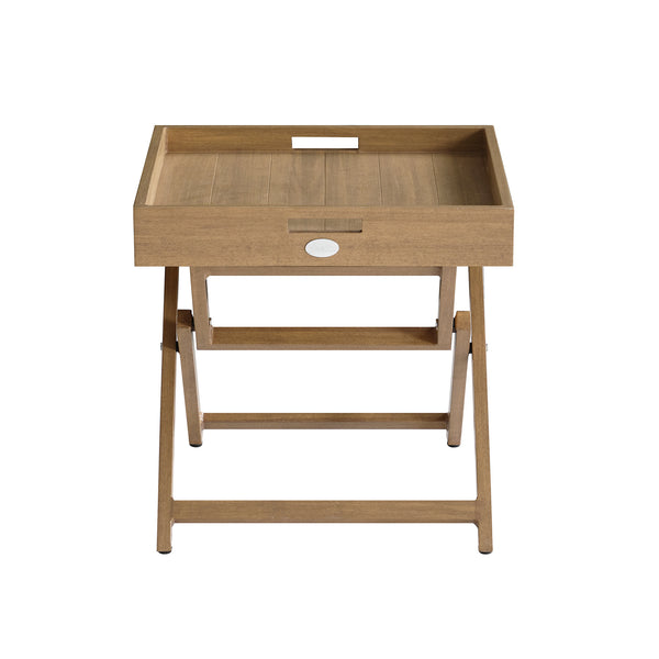 Pedra Aluminium Outdoor Side Tray Table, Natural